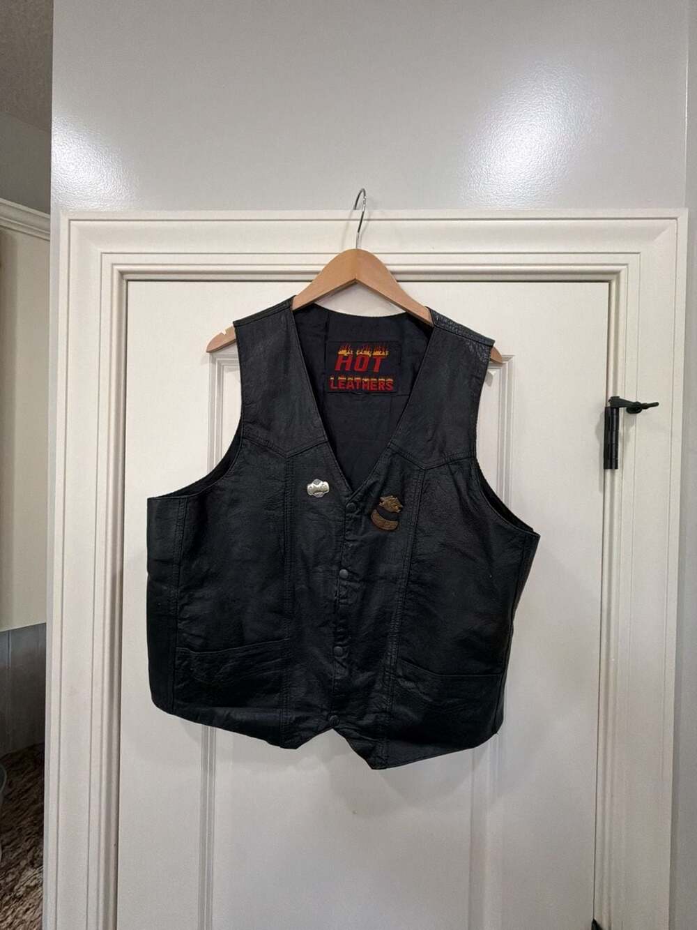 Hot Leathers Black Leather Motorcycle Biker‎ Vest